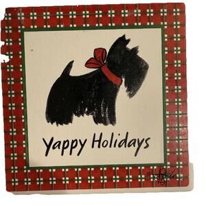 Scottish Terrier Christmas Absorbent Coaster Set of 4 Yappy‎ Christmas